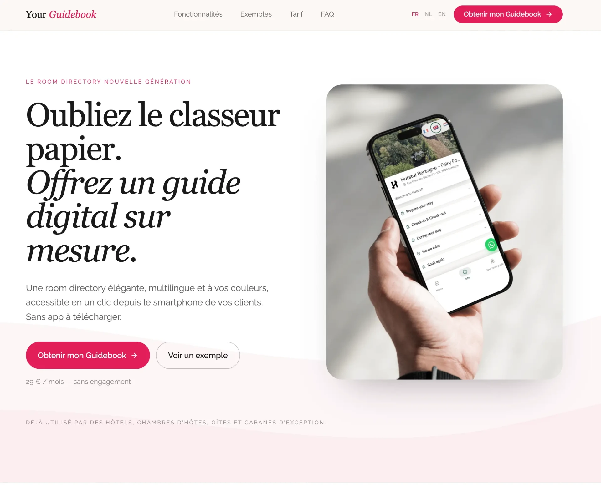 Aperçu du projet Your Guidebook